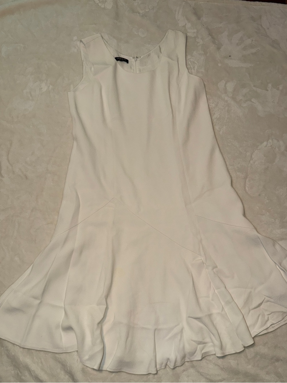 Lafayette 148 New York Ivory Sleeveless Flared Mini Dress